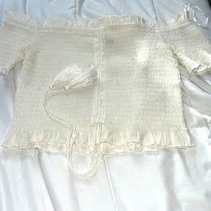 White off the shoulder crop top